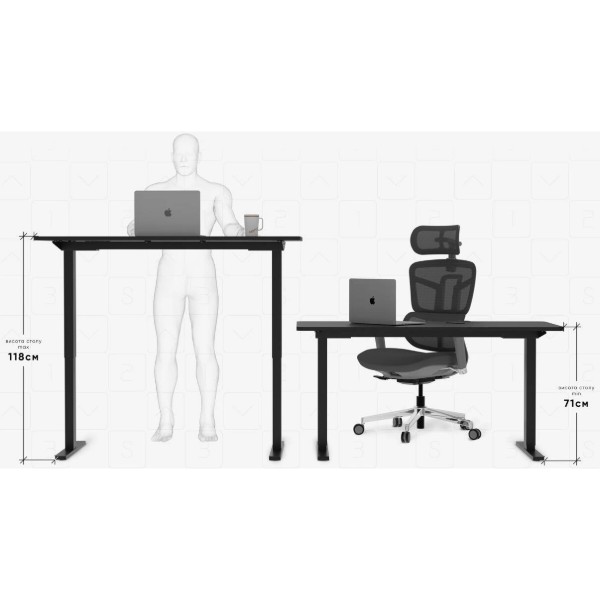 Фото - Стіл з електрорегулюванням висоти Mealux PowerDesk Duo Black (EVO-242 Duo B/B)